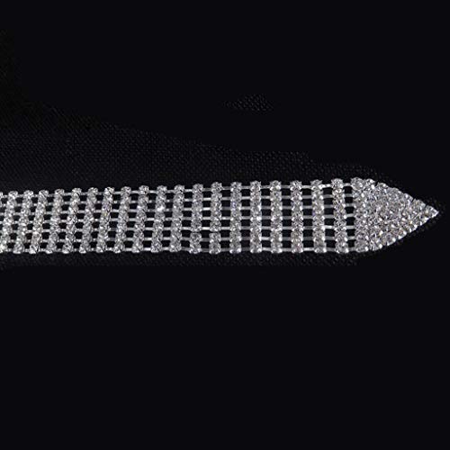 Women Fashionable Elegant s Metal Necktie Sparkly Glitter Crystal Long