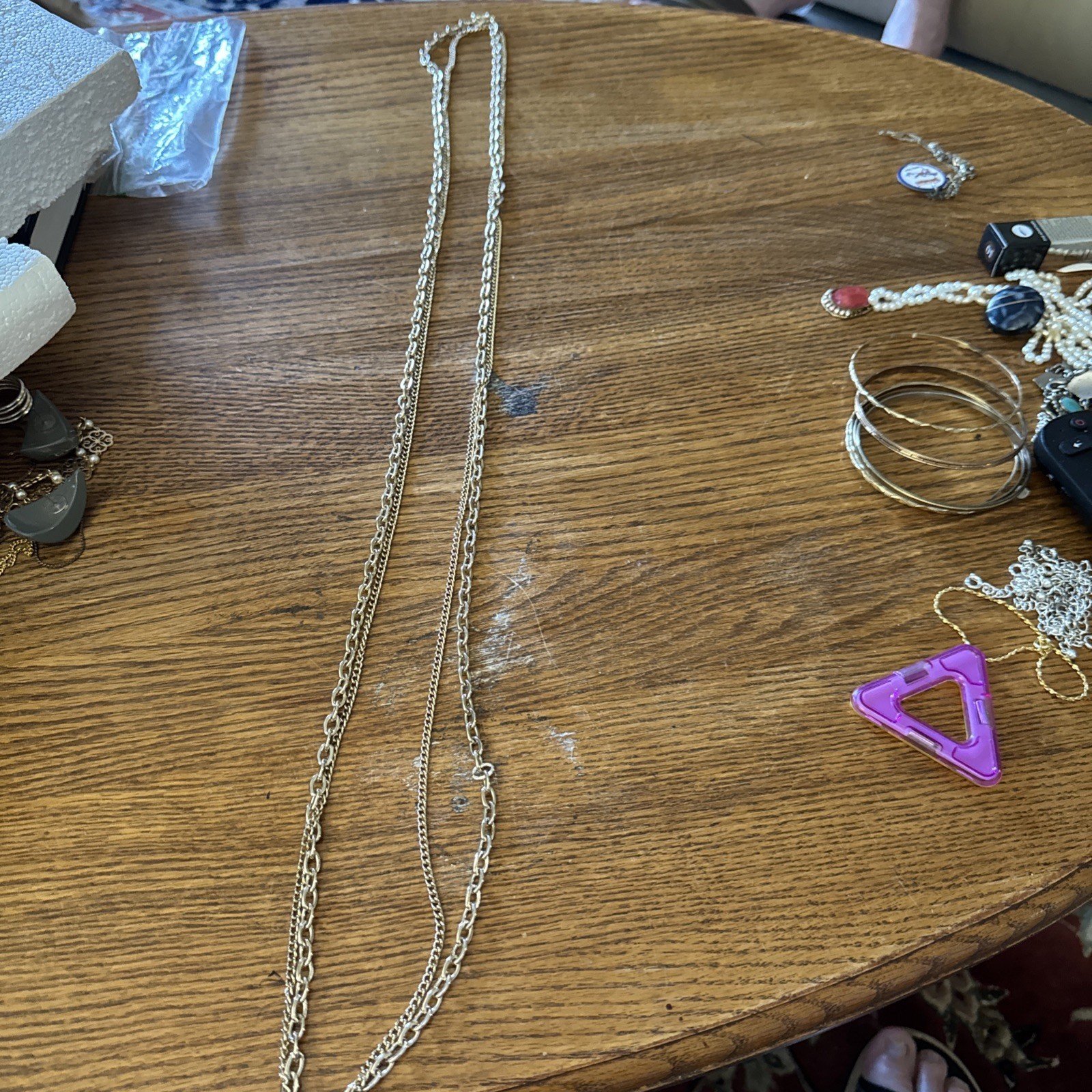 Long Necklace Gold Tone Chain Fashion No Stone Chain Style Undated Era 48”