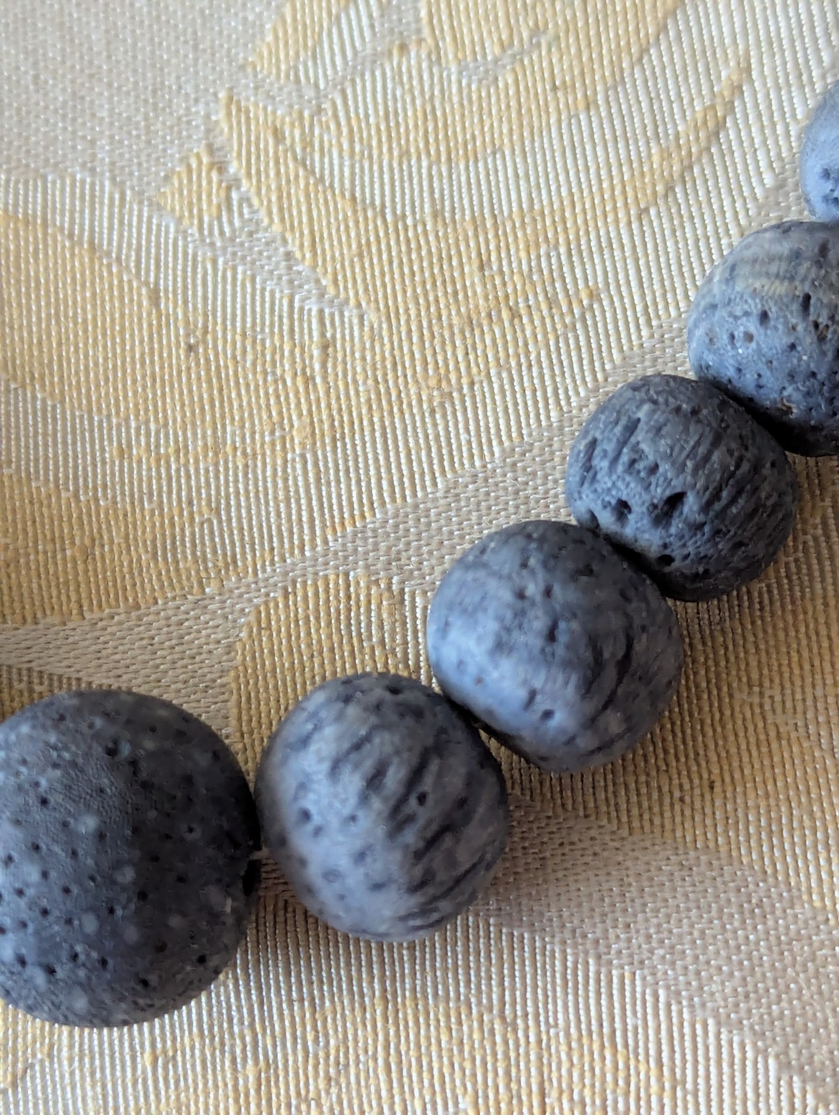Gray Lava Stone Bead Necklace