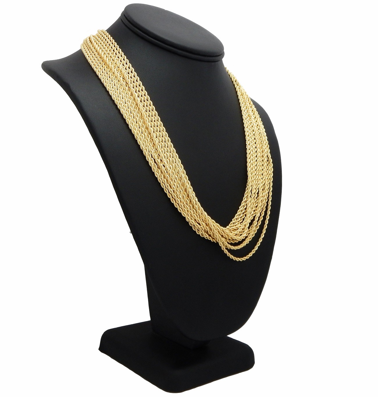 12 Piece Rope Chain Necklace 2.5mm 8″ 16″ 18″ 20″ 22″ 24″ 26″ 30″ Wholesale lot