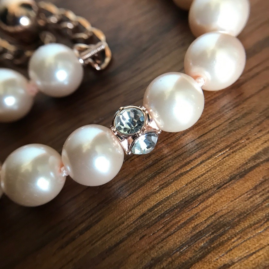 Kate Spade “Lady Marmalade” Blush Faux Pearl Rose Gold Tone Necklace
