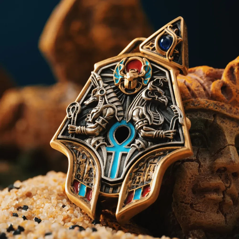 Eye of Horus Spinner Pendant, Egyptian Jewelry Gifts for Men, Protection Amulet