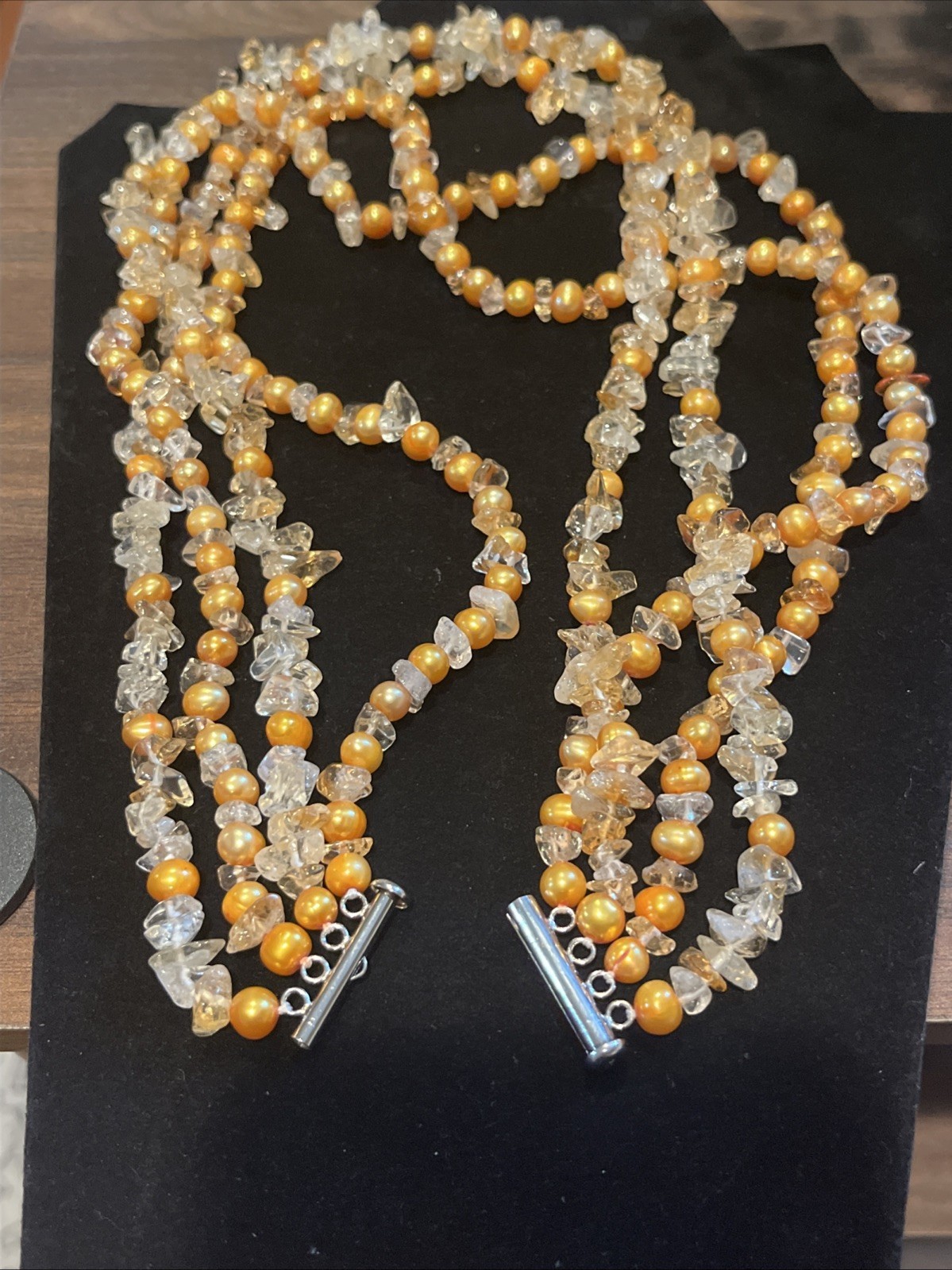 Ross Simons Jewelry Sterling Silver 925 Necklace Baroque Citrine Pearls Quartz