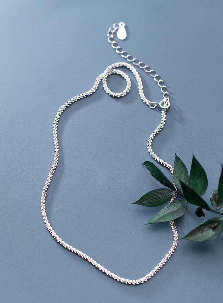 Sterling Silver Bling Choker 1.7mm Margarita Chain Necklace A2916