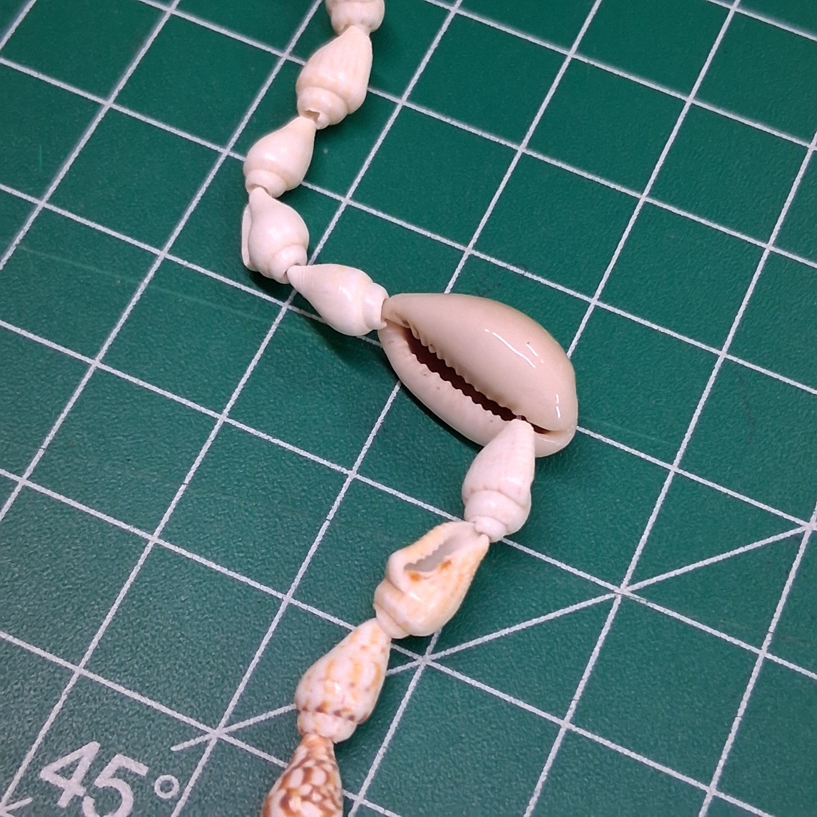 Vintage Small Conch & Glossy Tan Sea Shell 36” Necklace