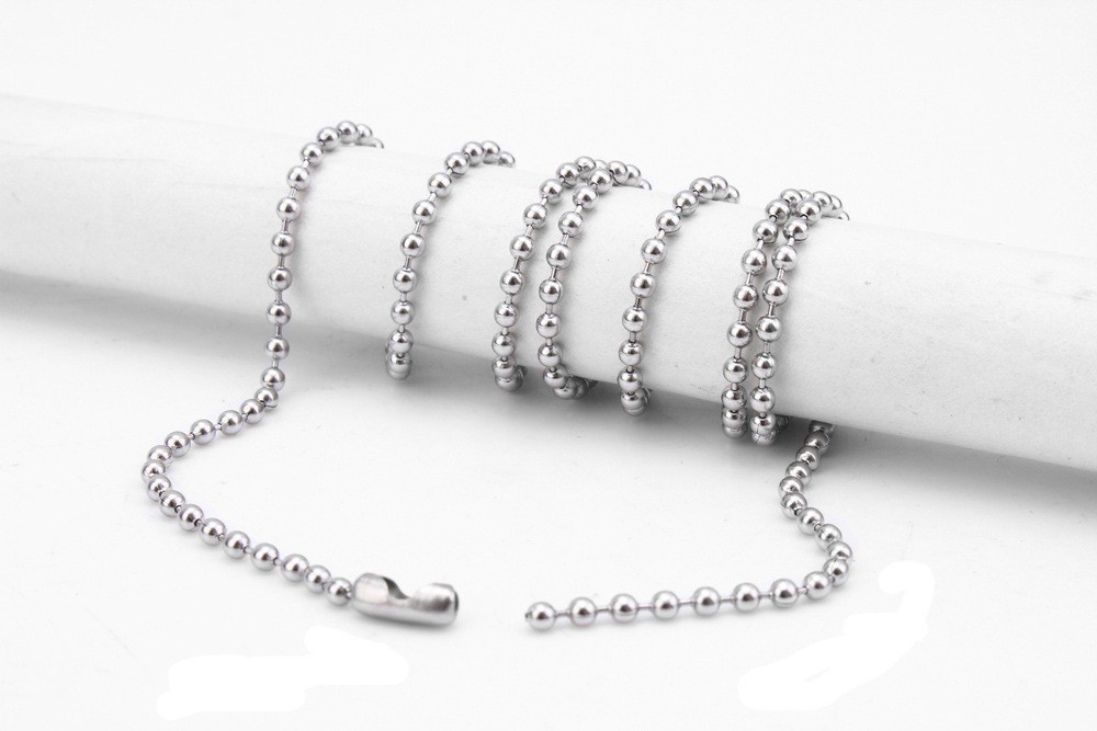 USA Stock Stainless Steel Round Ball Bead Chain Necklace Men Women 1/2/3mm