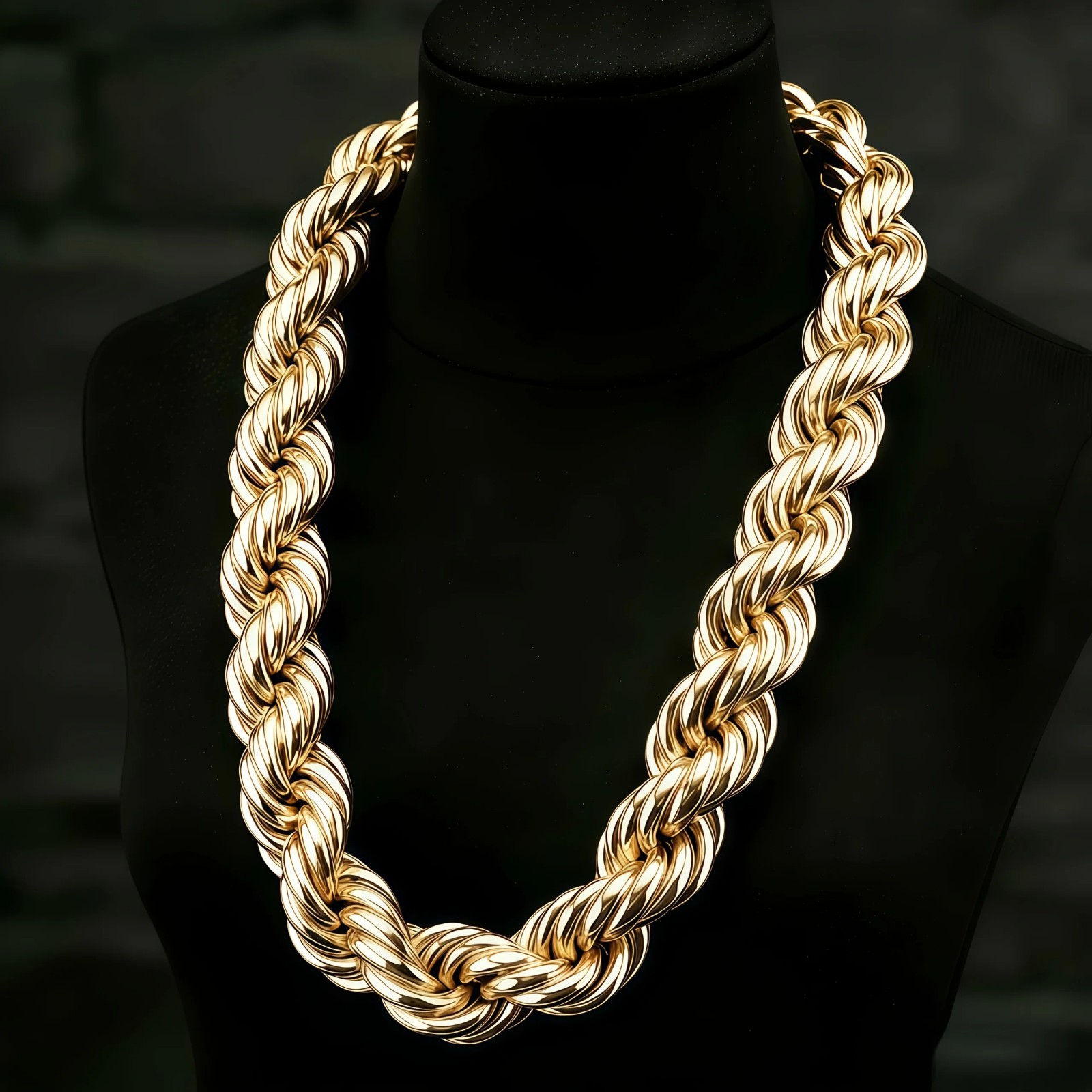 12mm Sparkling Twisted Rope Necklace Silver Plated Unisex Chain Casual Gift