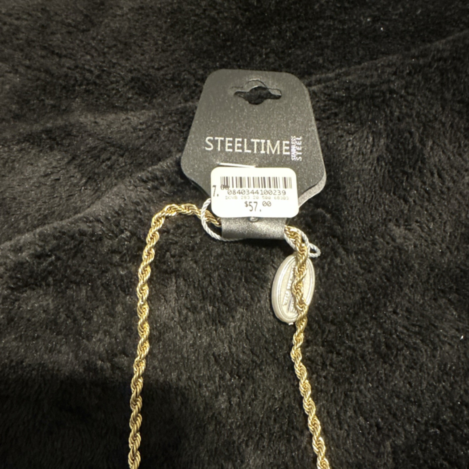 STEELTIME Gold Necklace Rope Chain Fashion Jewelry Signed No Stone Undated Era