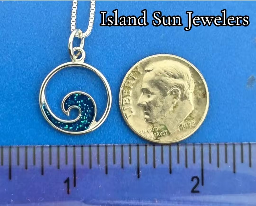 Wave Pendant, Sterling Silver