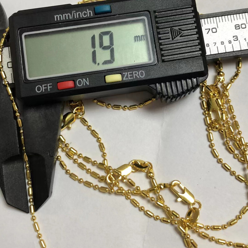 1PCS 16-30Inches Wholesale Jewelry 18K GOLD FILLED Column Ball Chains Necklaces