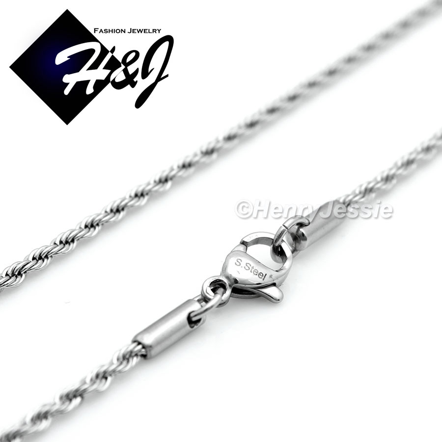 18″20″24″Stainless Steel 1.5mm Silver Rope Chain Necklace Plain Cross Pendant*SP