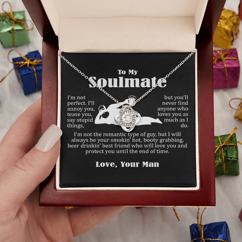 To My Soulmate Necklace For Women, Funny Gifts For Girlfriend Wife from Husband