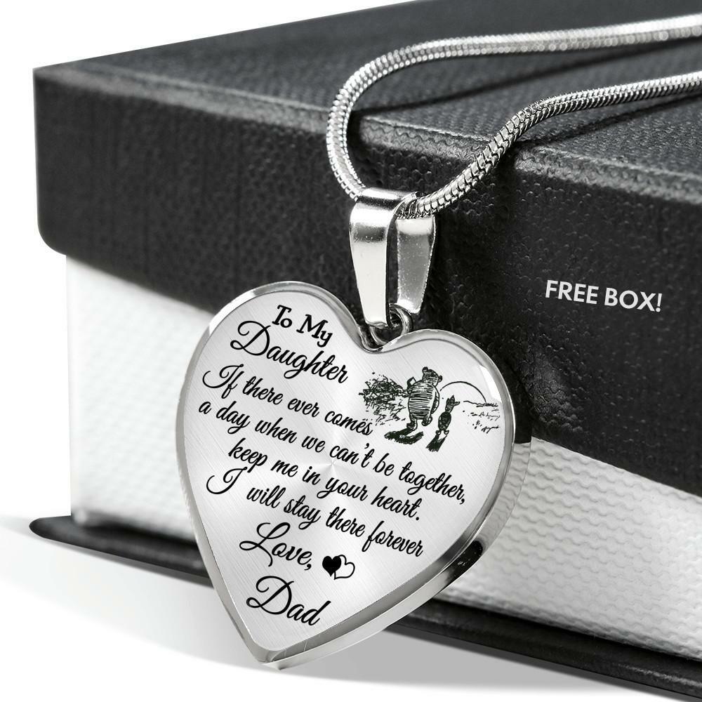 Gift For Daughter Luxury Heart Shape Necklace Father and Daughter Love Gift Idea