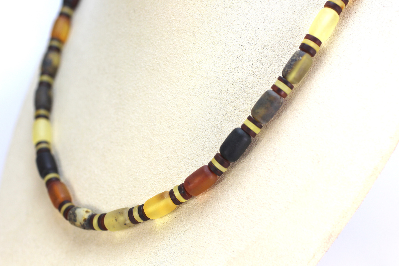 Baltic amber adult MEN unisex necklace handmade luxury, UNPOLISHED 16,20 gr