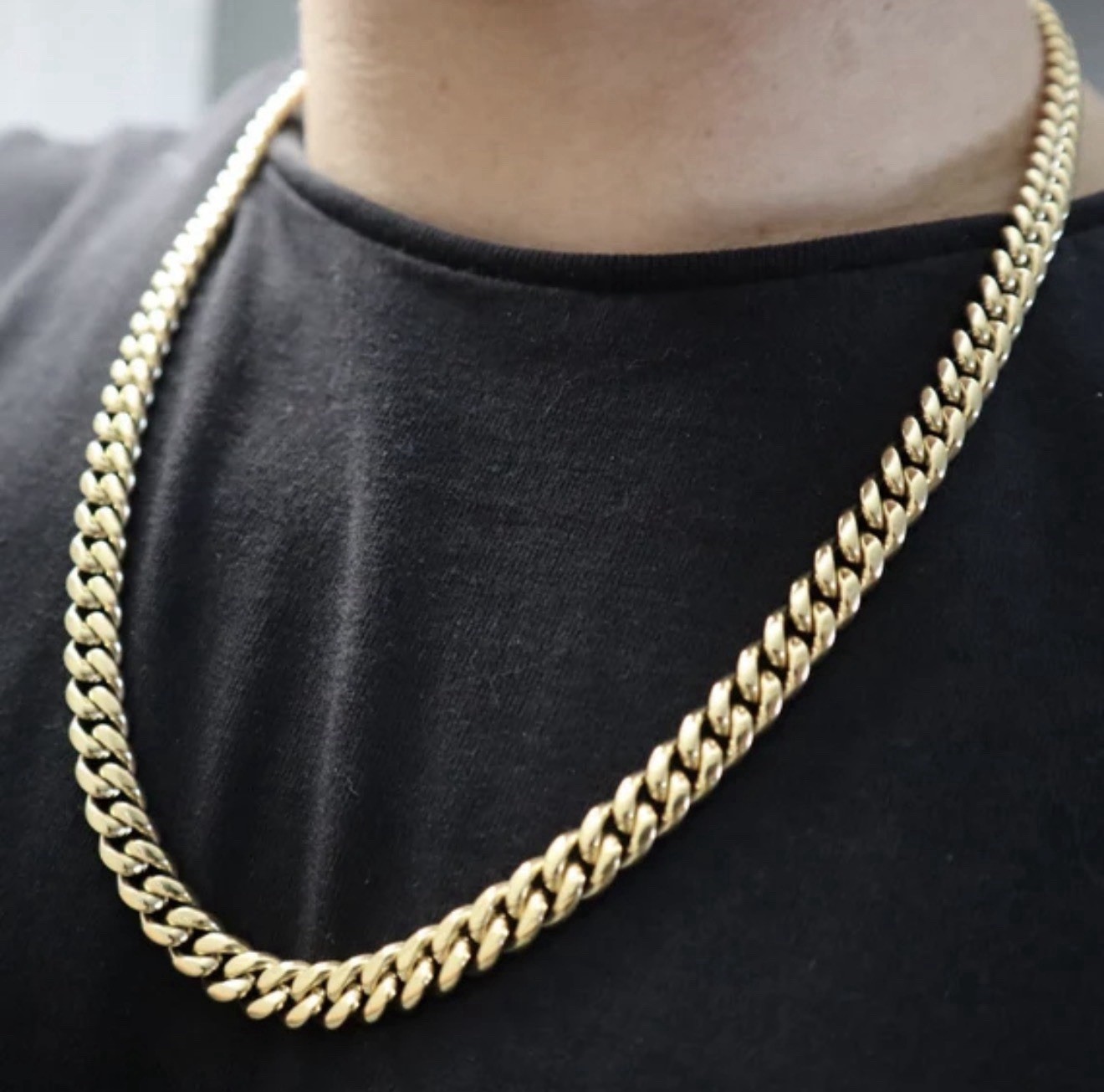 Men’s 14K Gold Filled Miami Cuban Link Chain, 8mm, 18”