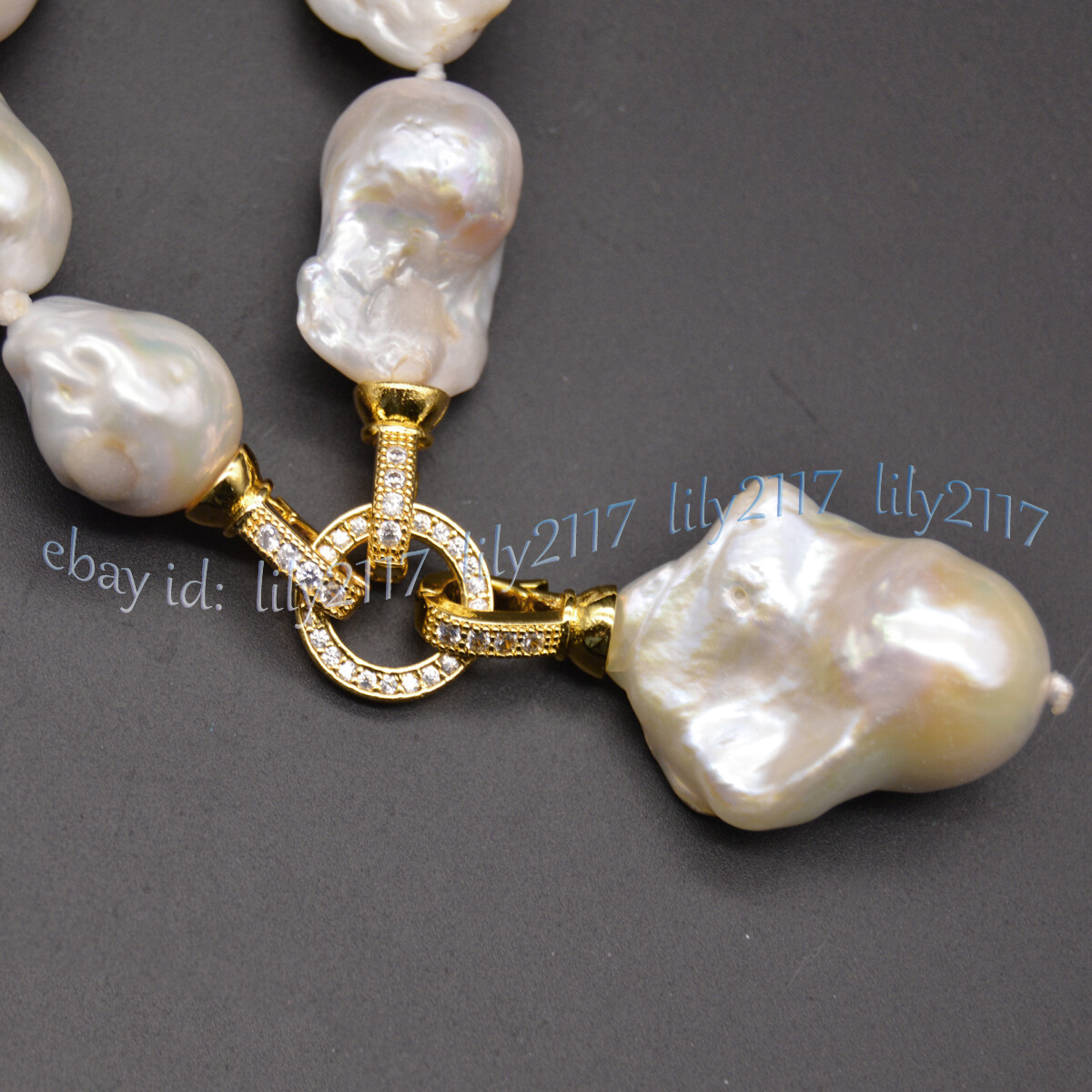 Large 15-25mm Genuine Natural White Keshi Reborn Baroque Pearl Pendant Necklace