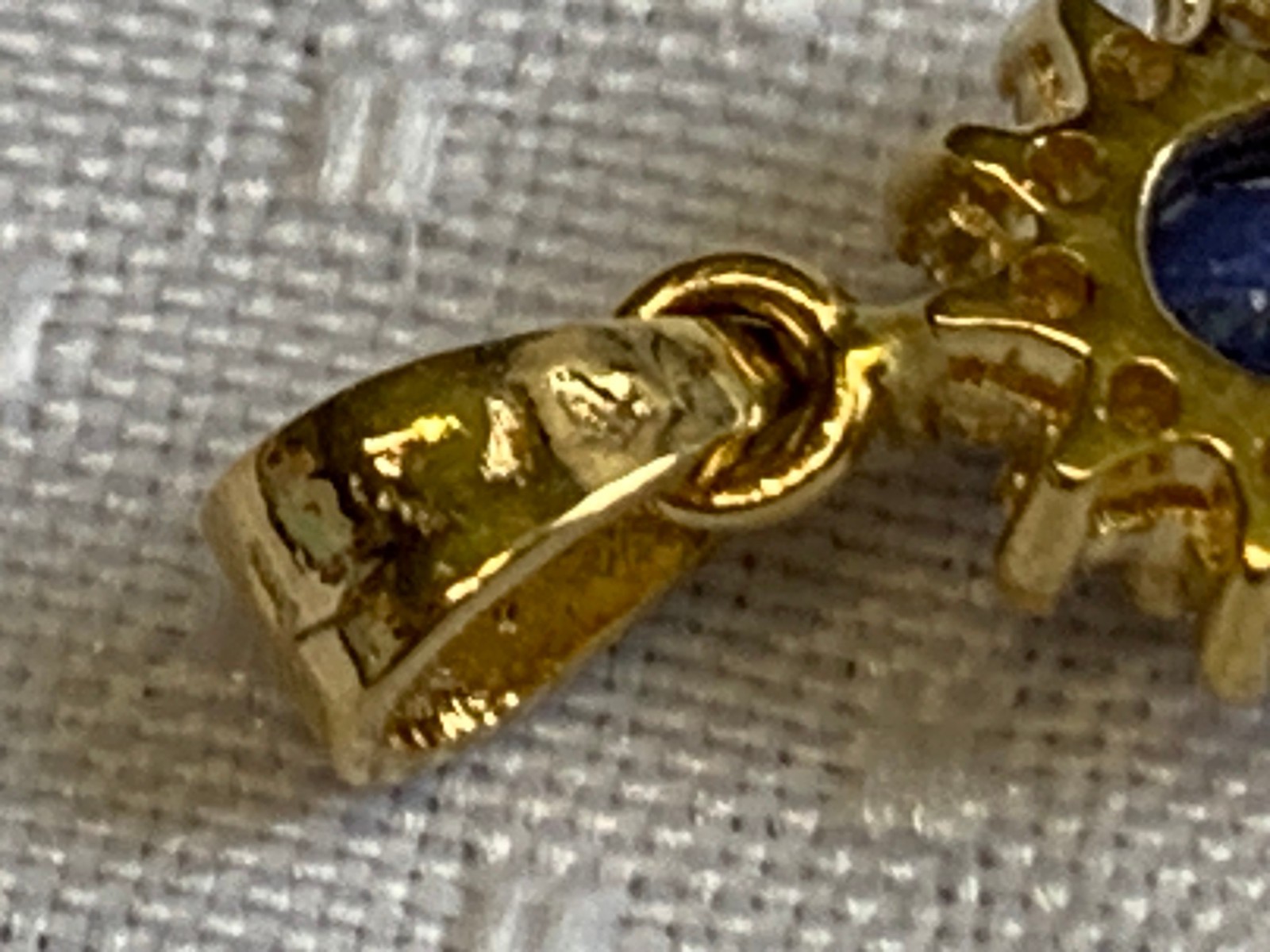 14K Yellow Gold Charm .91g Fine Jewelry Sapphire Color Stone Charm *READ*