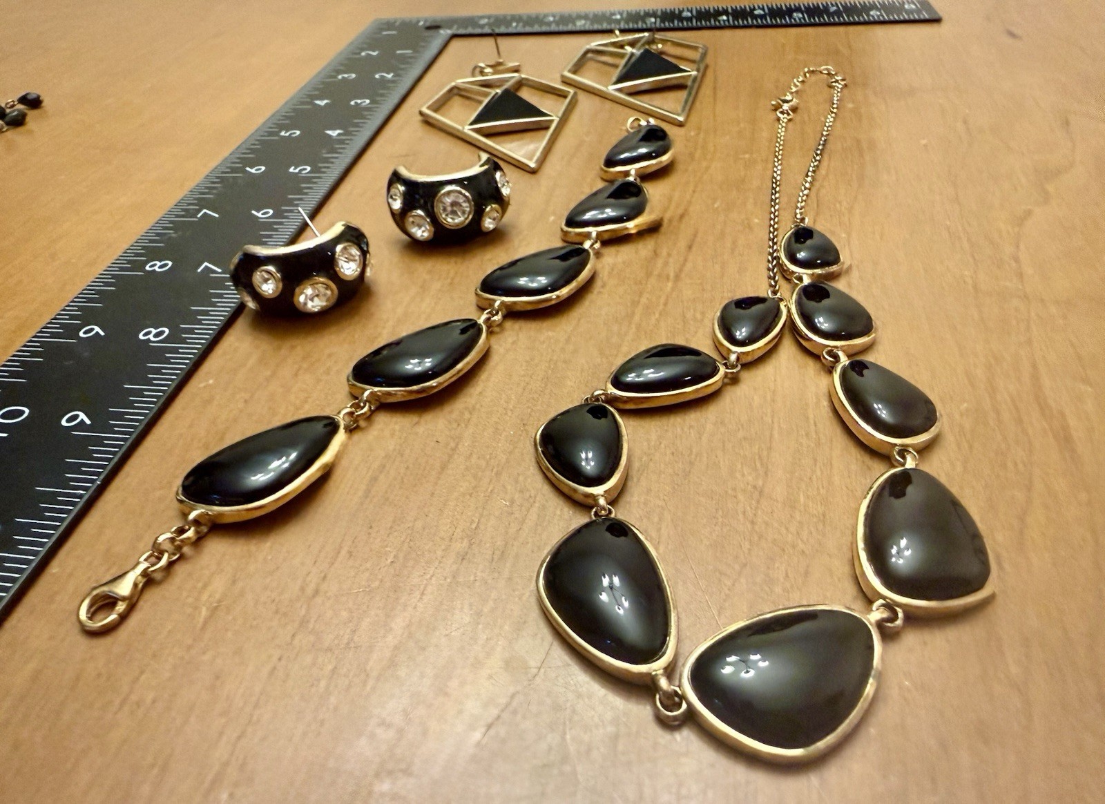 Black & Gold Statement Jewelry Collection –10 Pieces-Boho Geometric Costume Sets