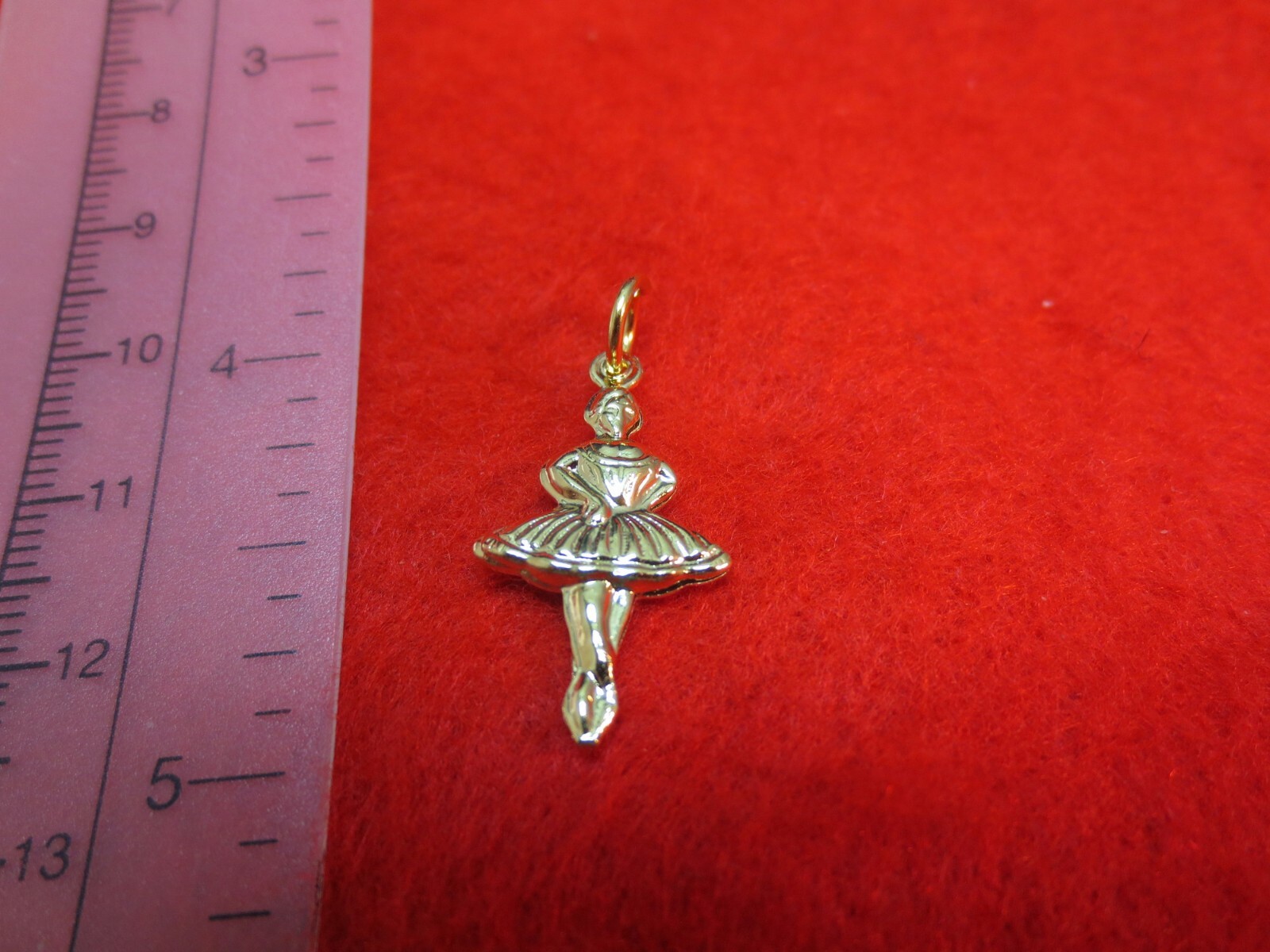 14KT GOLD PLATED BALLERINA DANCER TWO SIDED PENDANT CHARM &18″ ROPE CHAIN -303