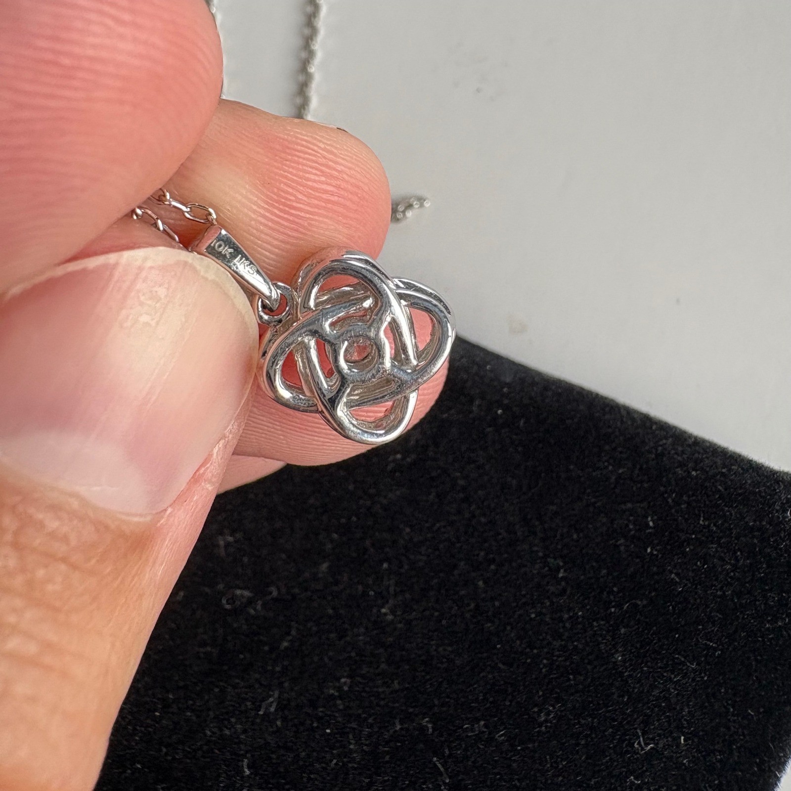 Center of Me 10K White Gold Diamond Necklace Pendant Her love keeps you centered