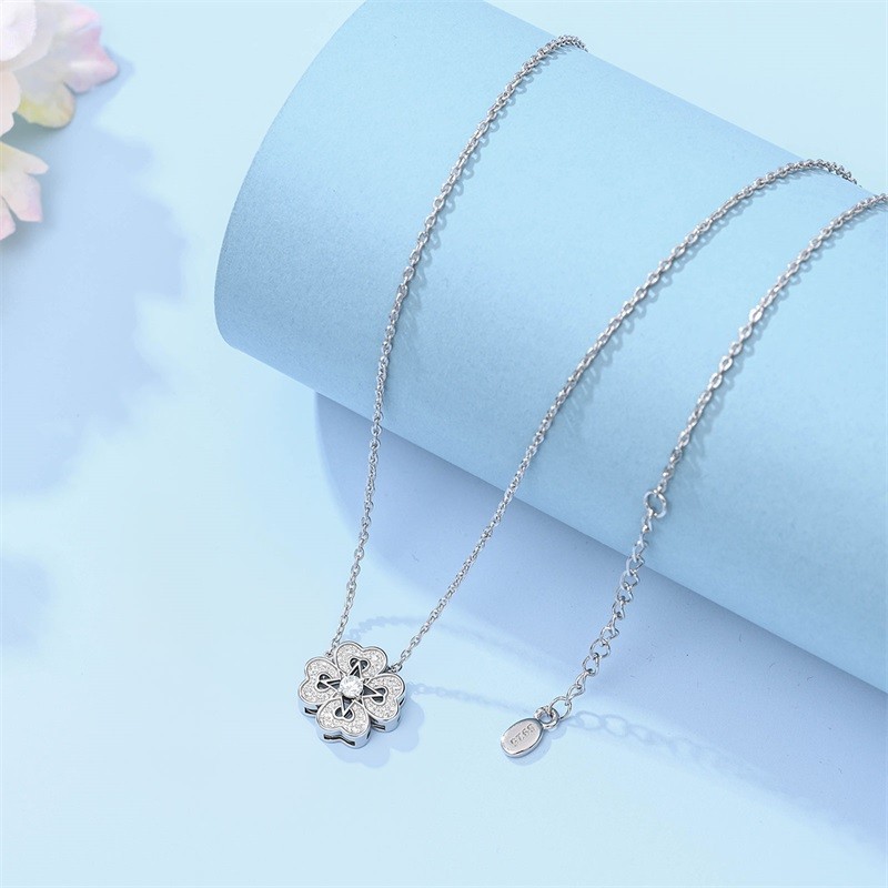PANDACH 925 Sterling Silver Sparkling Lucky Star Pendant Necklace For Women Gift