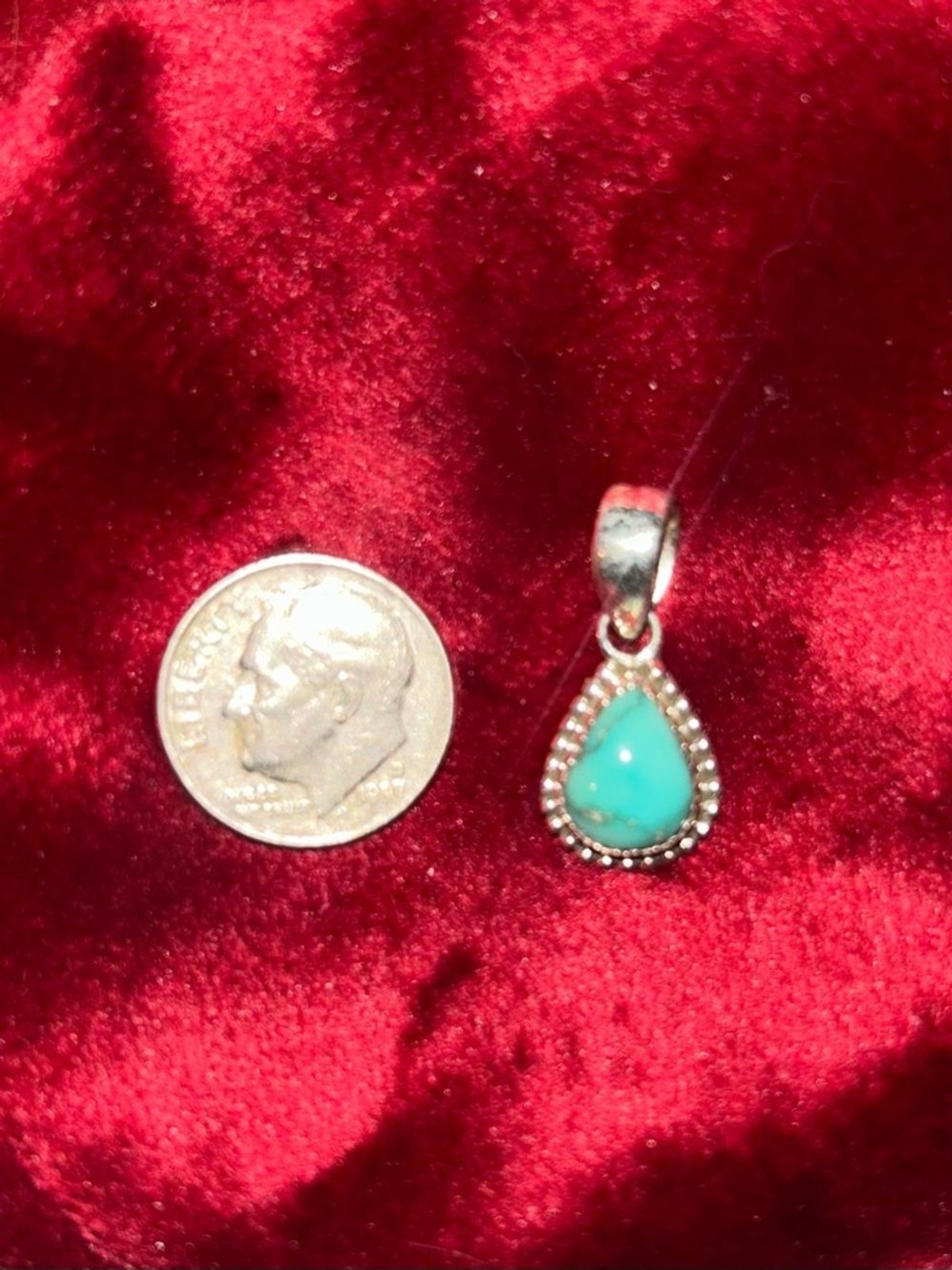 Sterling Silver Teardrop Turquoise Pendant – Women’s Jewelry