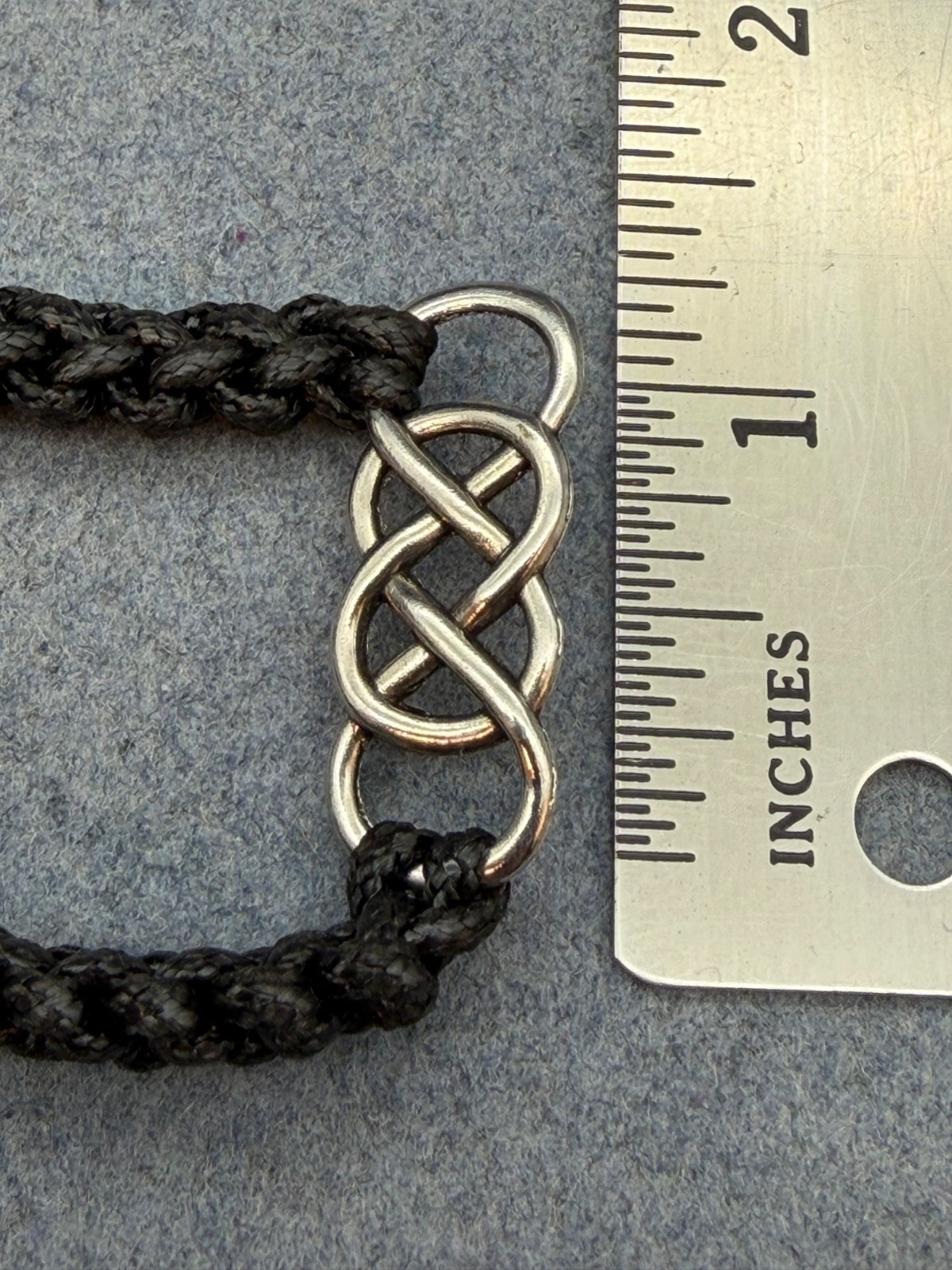 Braided Rope Necklace 20 In Black Urban Silver Knot Infinity Pendant Nautical