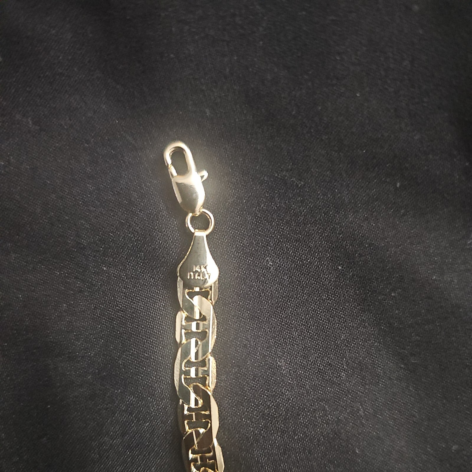 20in.14k Gold-Plated on brass- 6.5mm Diamond cut MARINER Chain Necklace