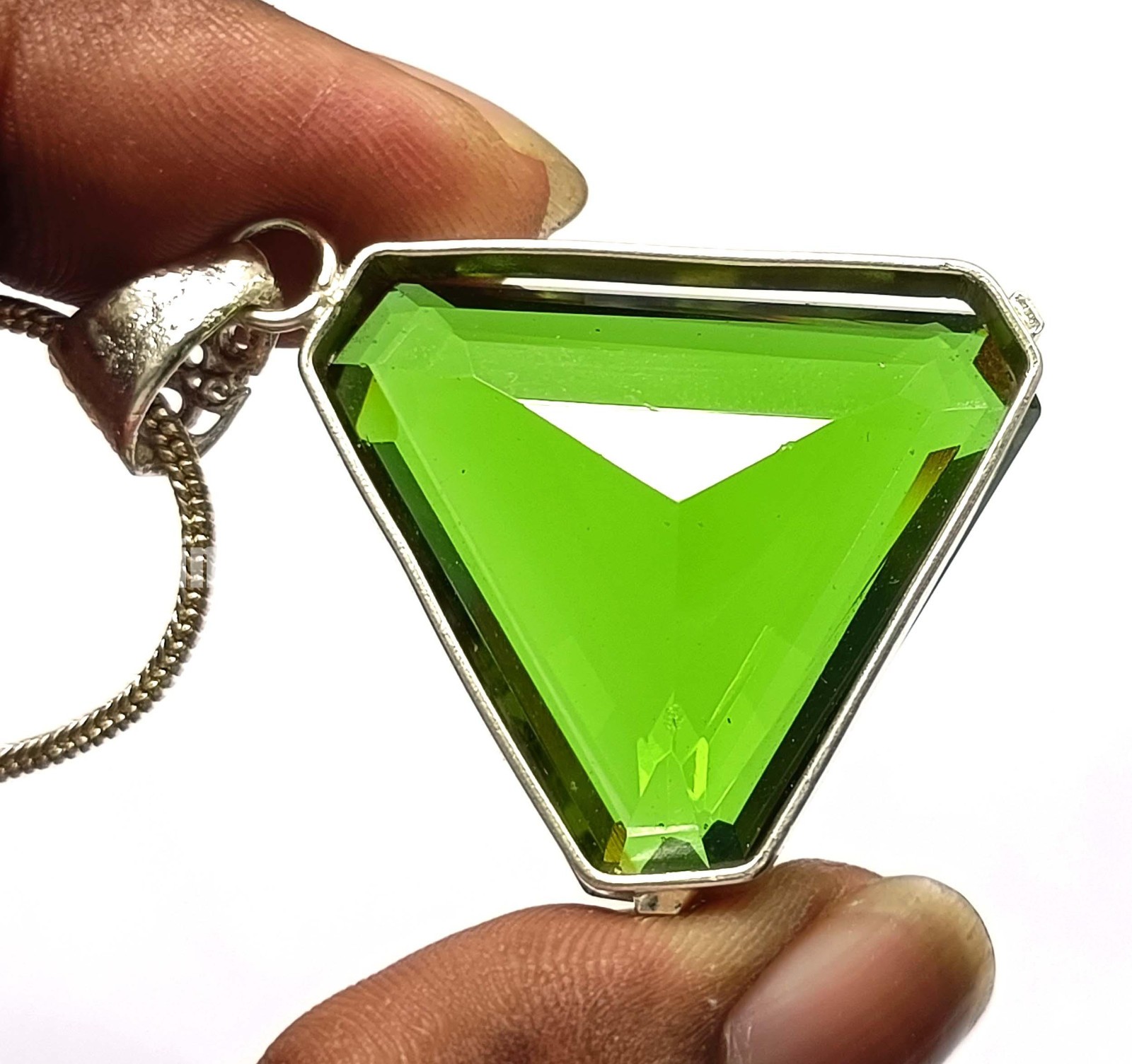 Stunning 45 Ct Color-Change Alexandrite Pendant Fancy Gem 925 Silver Chain 5ASN
