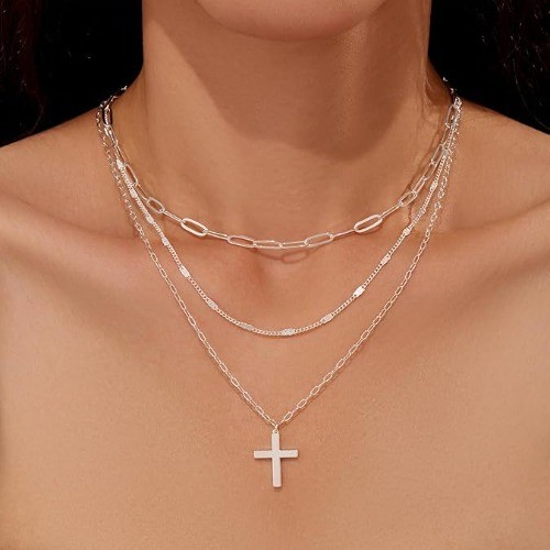 New exquisite 14K gold-plated fashion bow paperclip pendant necklace