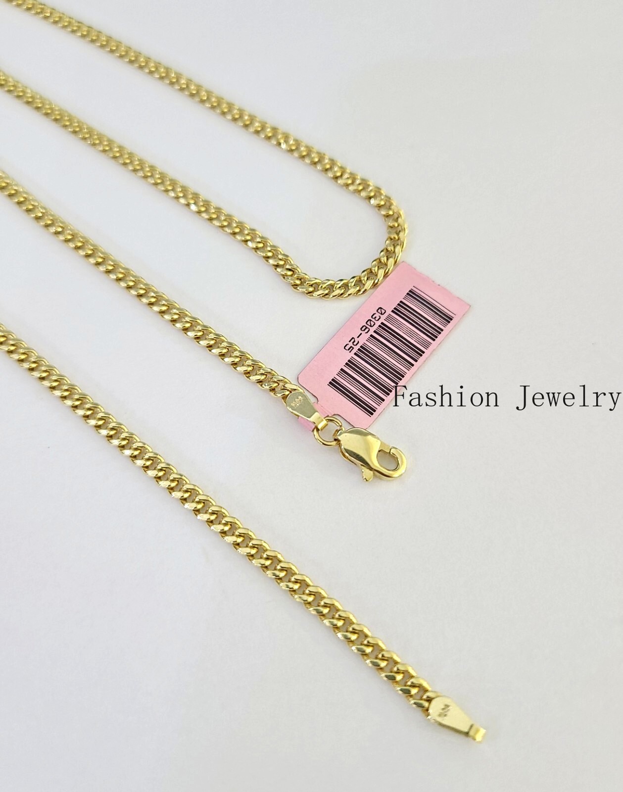 14k Gold Chain Miami Cuban Link Necklace 22 Inch 2.5mm REAL 14kt Yellow Gold