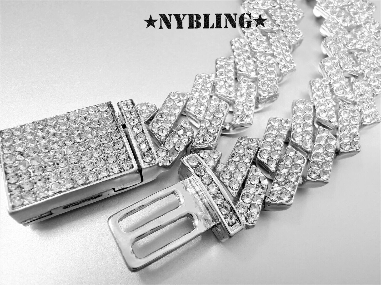 Mens Hip Hop Miami Cuban Prong Link Necklace Bracelet Gold Plated Iced CZ Chain
