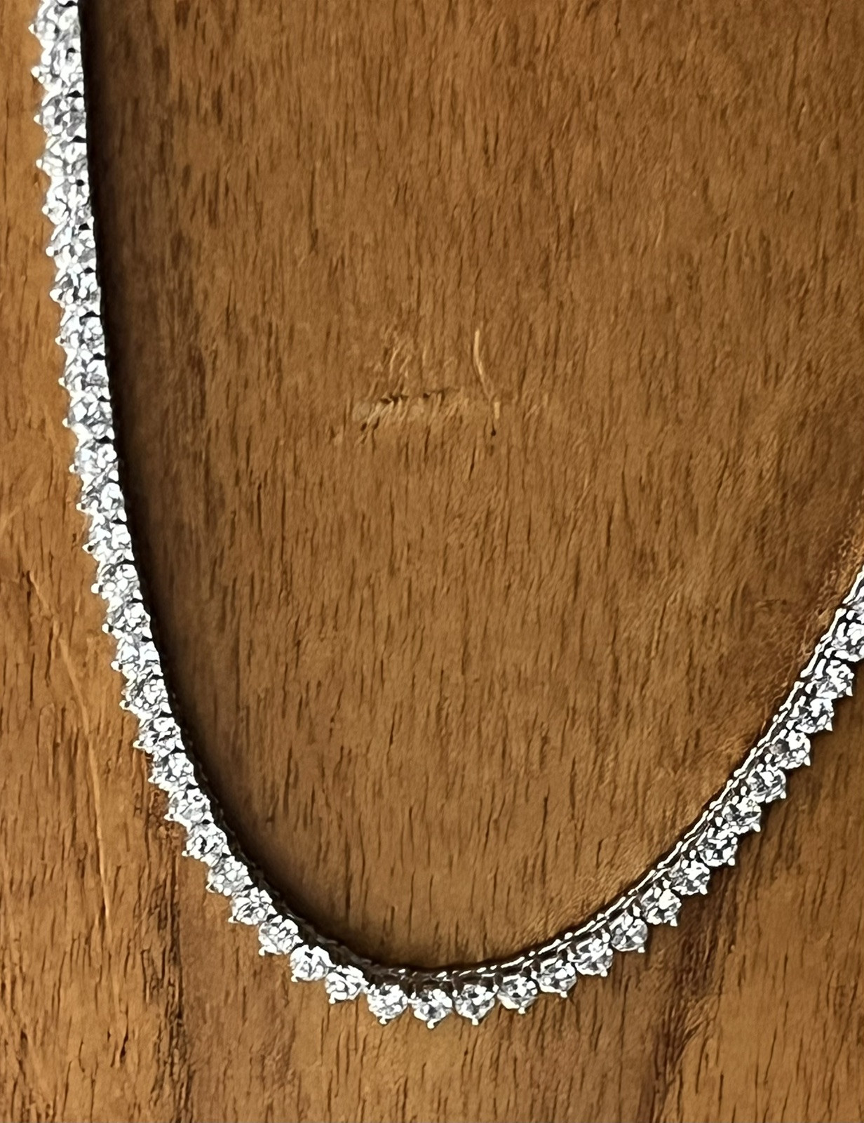 925 Sterling Silver / CZ Necklace China 23 grams 18 Inches Long