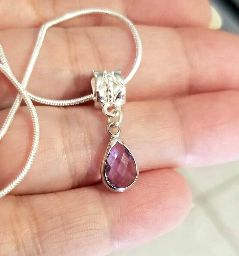 Sterling Silver Alexandrite Pendant Necklace June Birthstone Alexandrite Jewelry