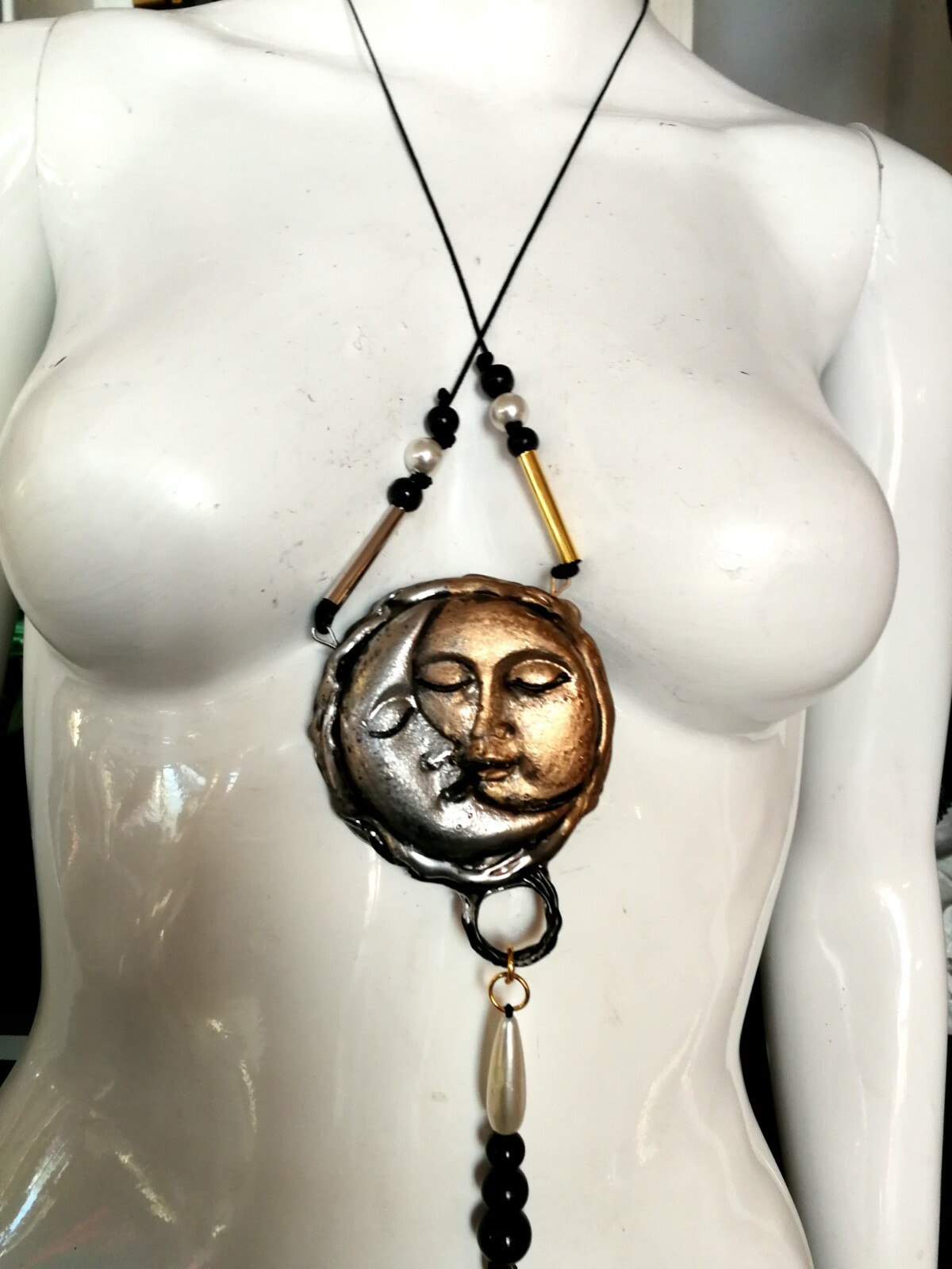 Celestial Pendant Good Luck Amulet Horoscope Zodiac Moon Sun Star Lucky Talisman