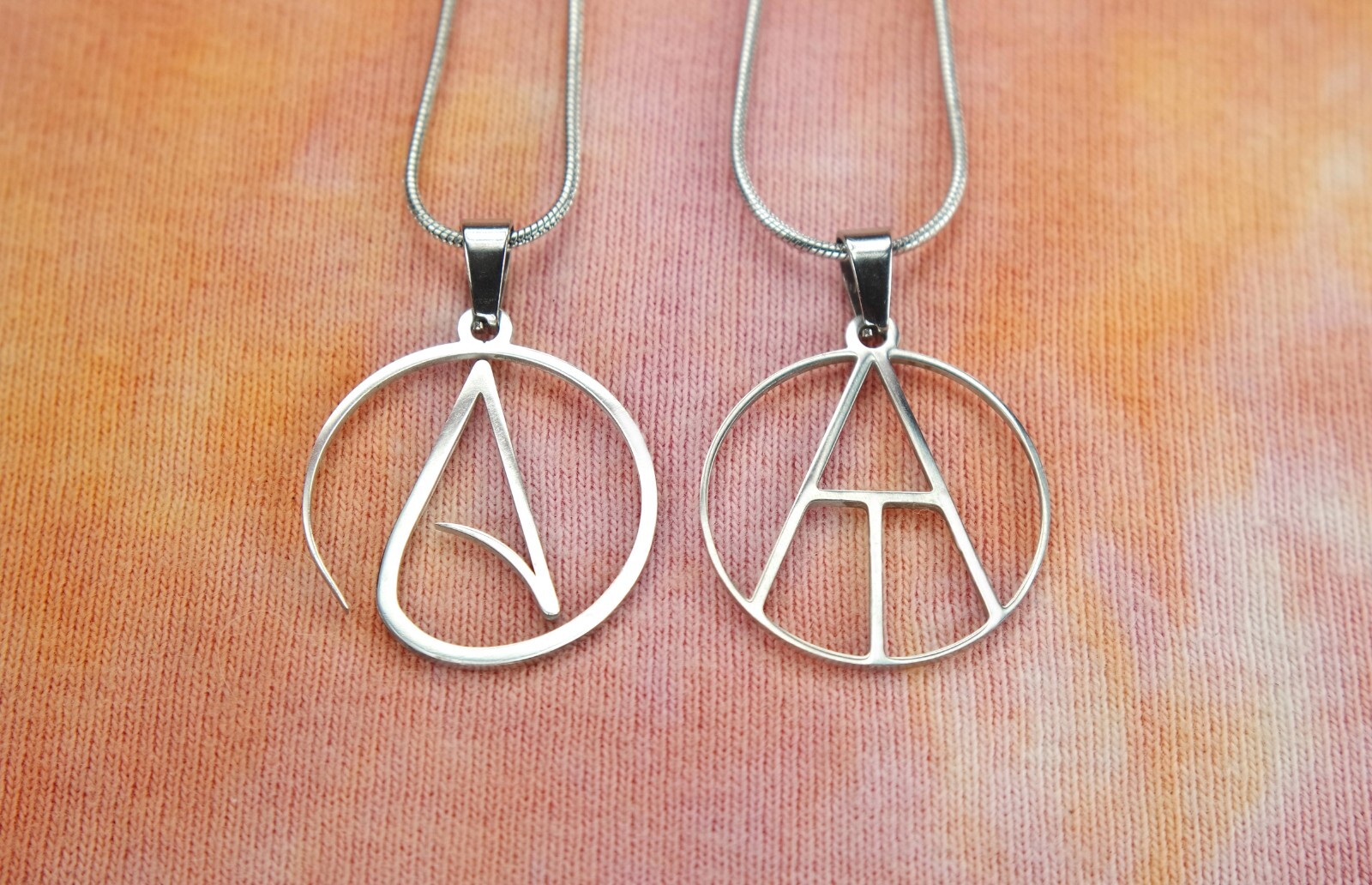 Atheist Necklace, American Atheism Symbol Sign Charm Waterproof Stainless Steel