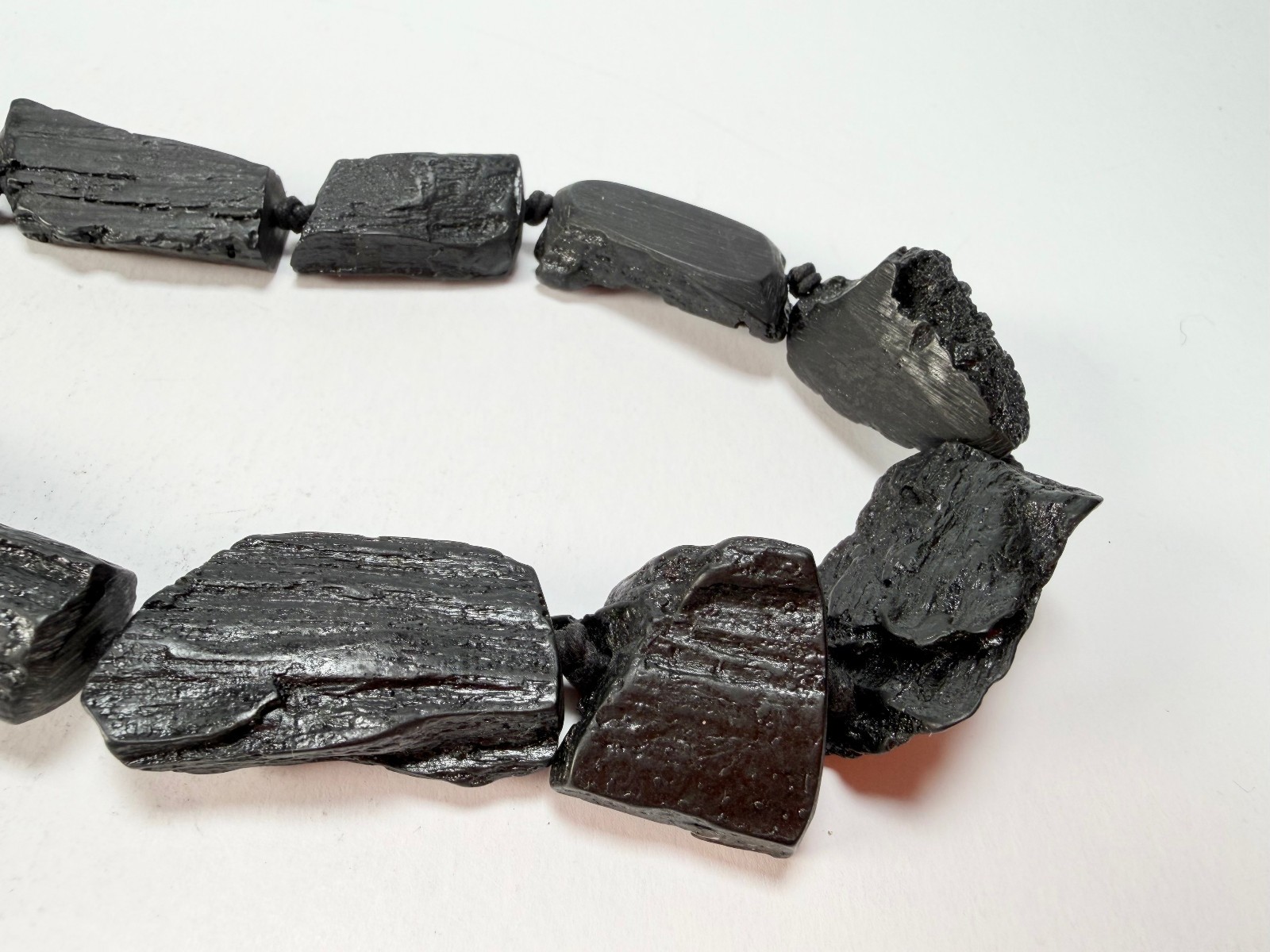 Jackie Brazil “Black Pieces” Charcoal Resin Necklace on Cord 45cm ( N2724 )