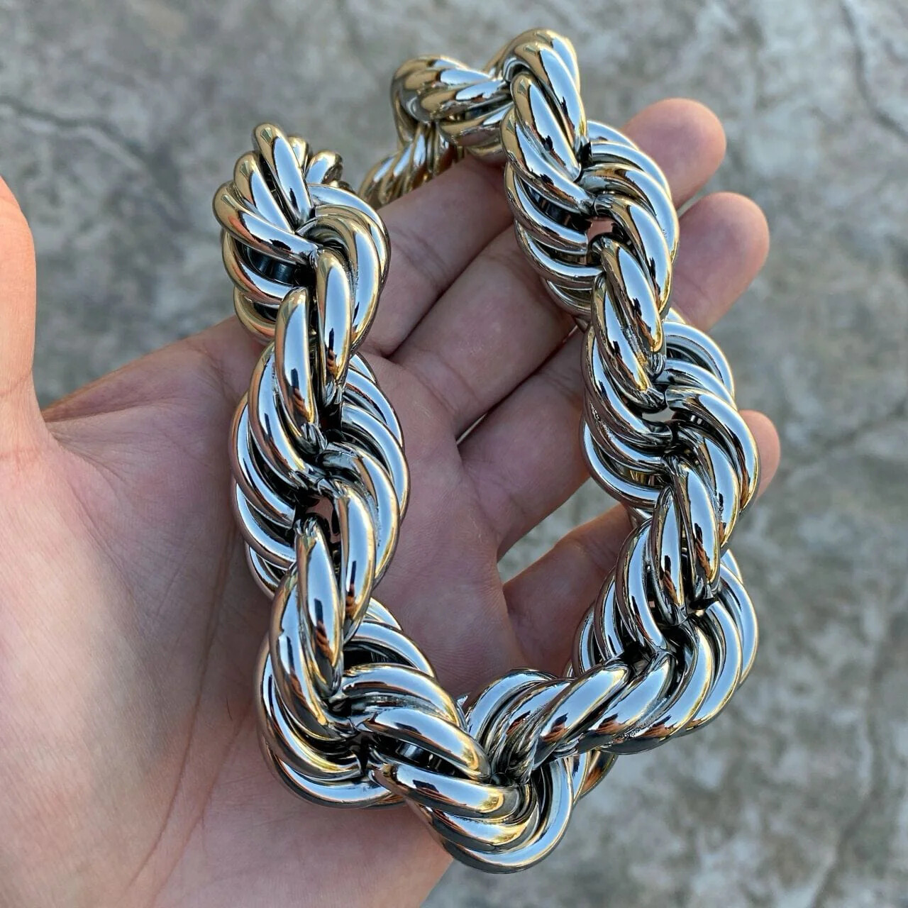Mens Huge Chain Hollow Rope Dookie Retro Hip Hop Necklace Big 25MM Thick x 20″