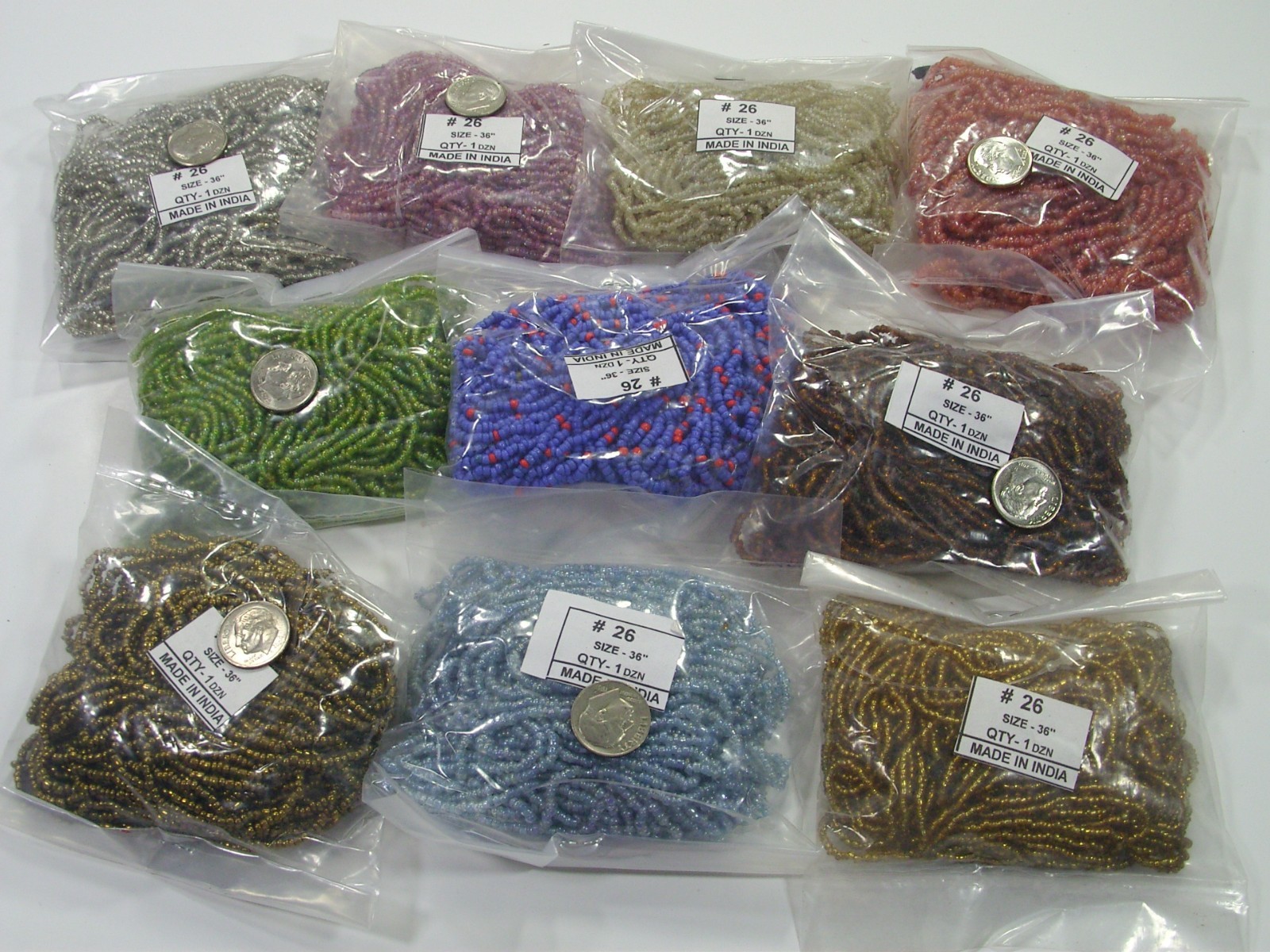 100 Strands 36″ Glass Seed Bead Necklaces Wholesale Bulk Lot Clearance (NP-43C)