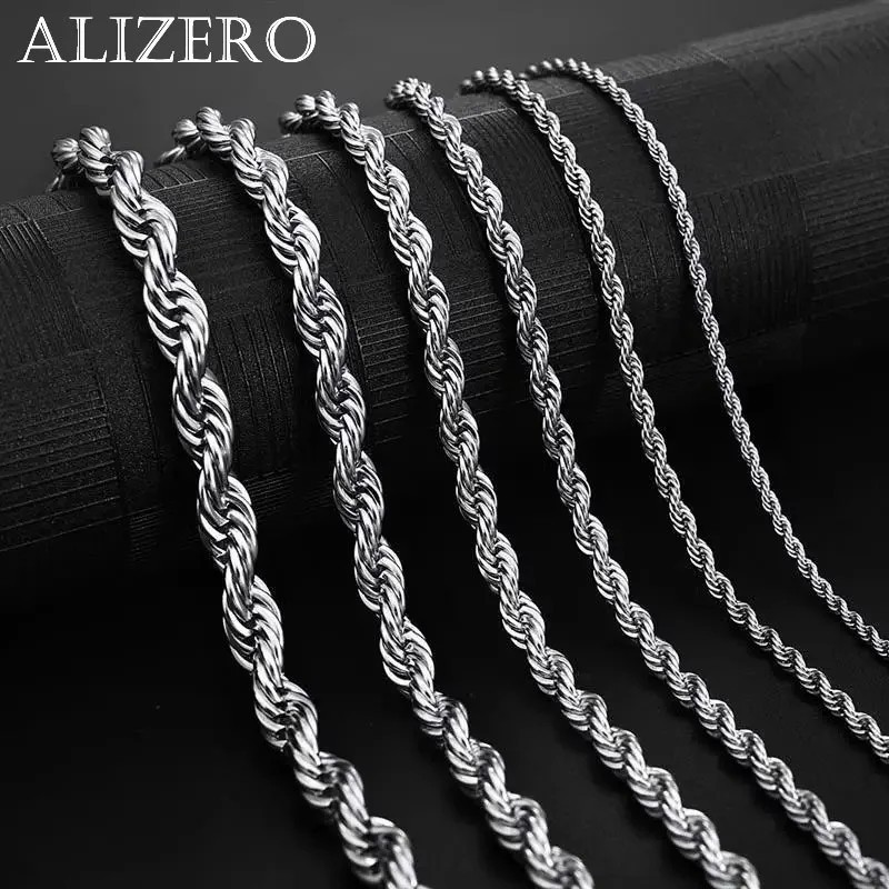 4mm Diamond Cut Solid 925 Sterling Silver Italian Rope Chain Men’s Necklace***