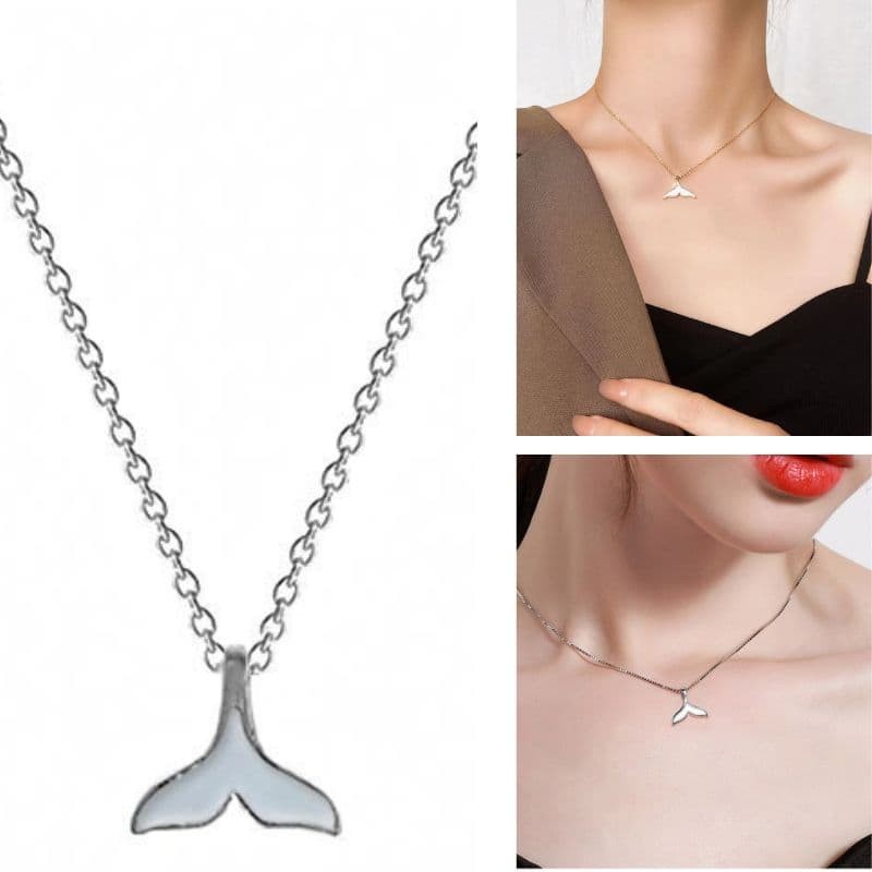 Tail Pendant Beautiful Fishtail Necklace Charm Whale Fish Chain Woman Jewelry