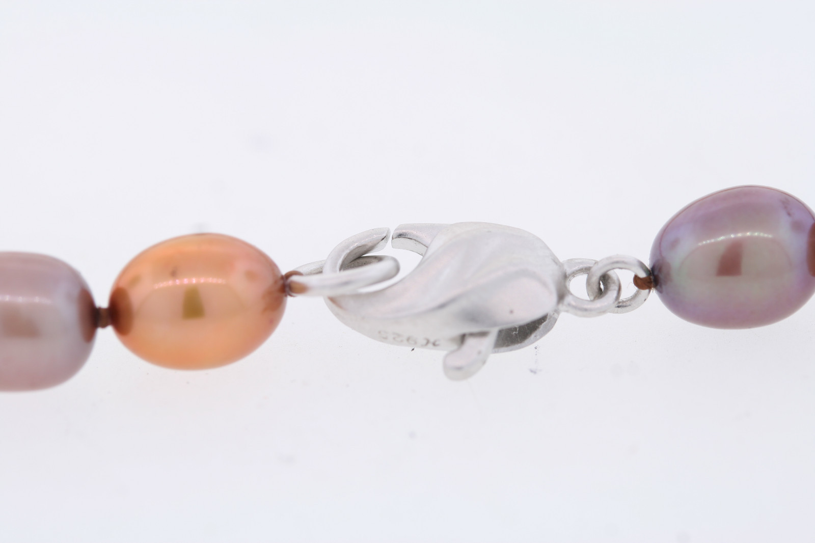 HONORA 7-8mm Oval Dyed Pink Purple Peach Cultured Freshwater Pearl Necklace 18″