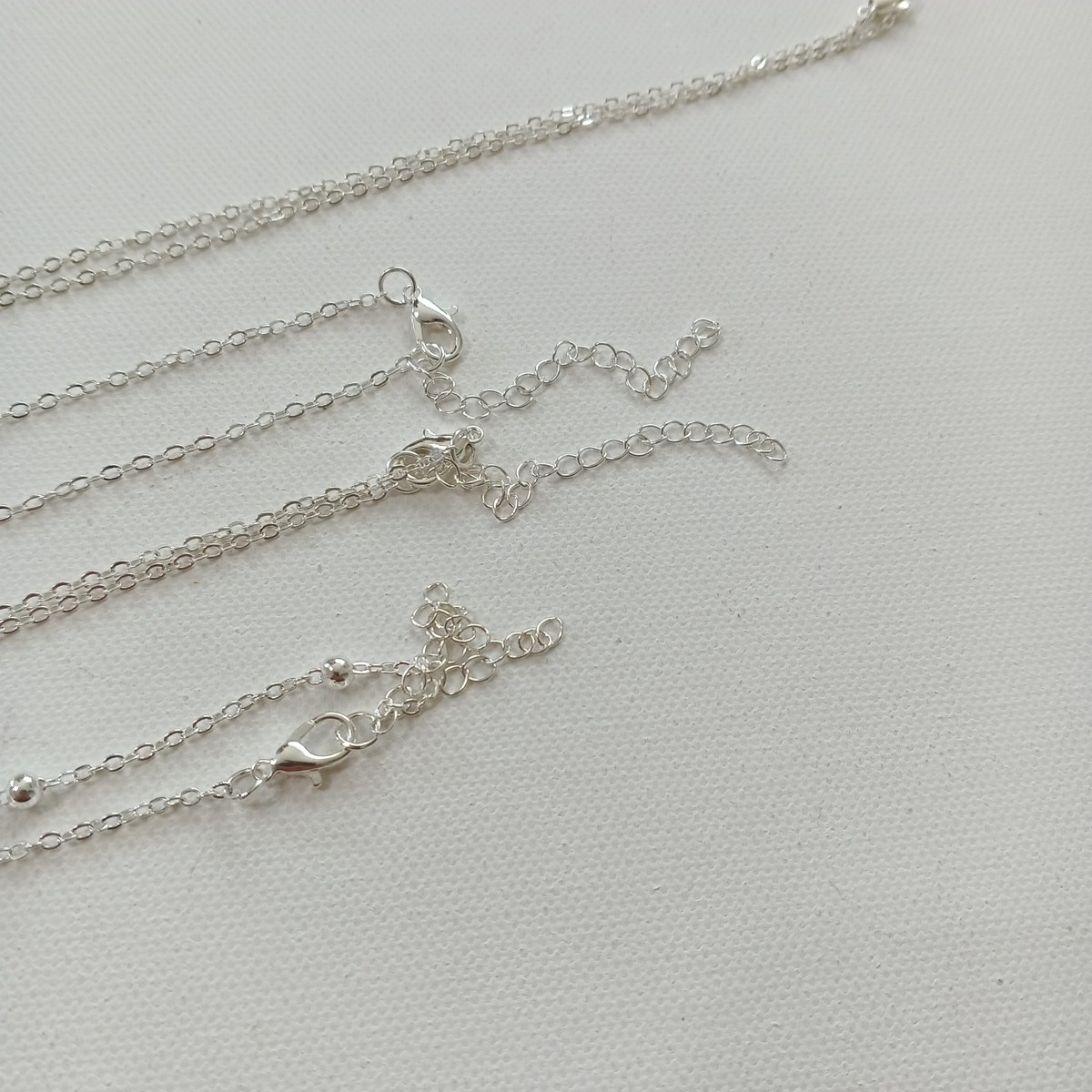 4pcs Stacked Women Necklace Brass Plated Silver One Size