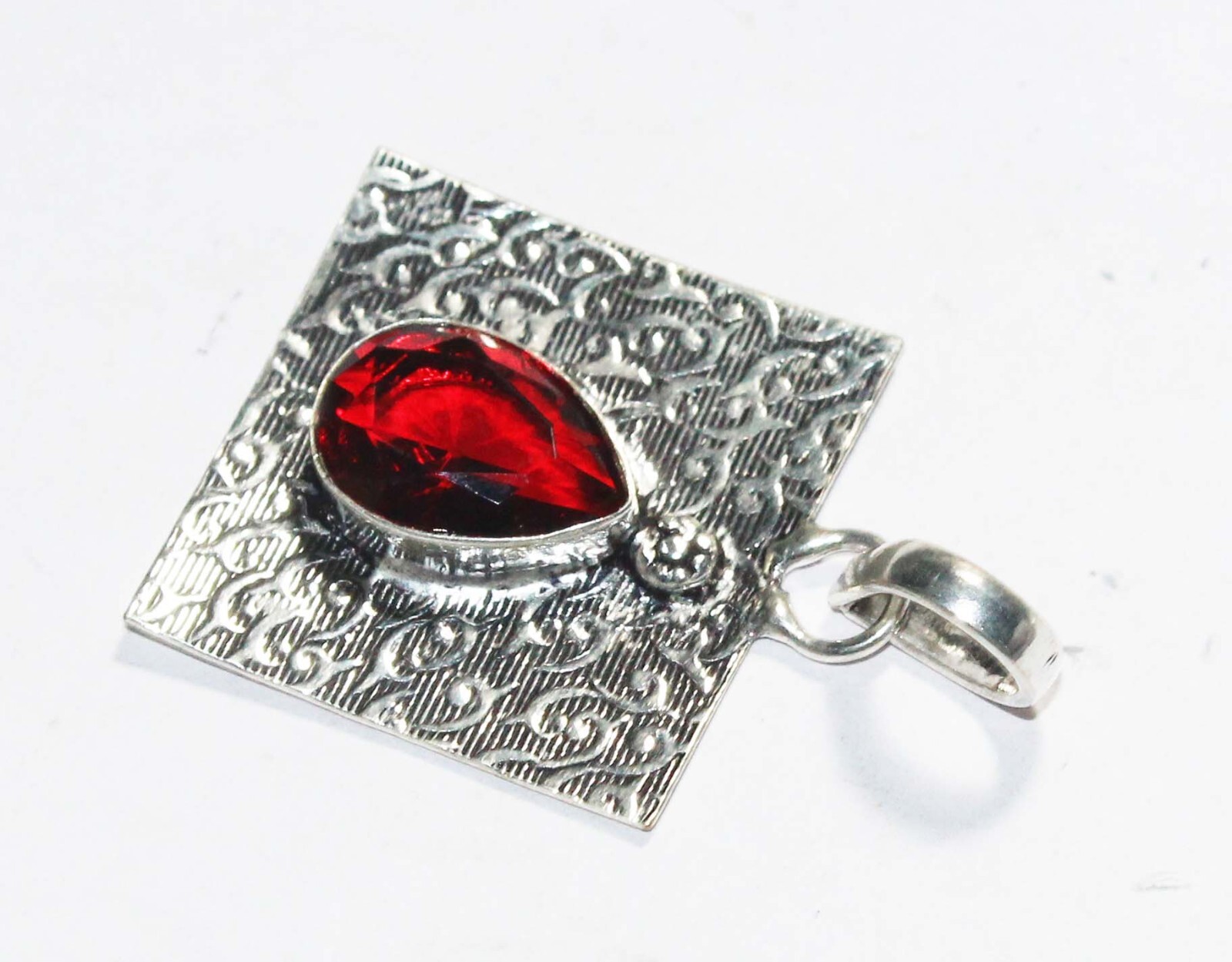 Hydro Garnet Pear Shape Gemstone Handmade Pendent Jewelry Pendant Size 1.5 Inch