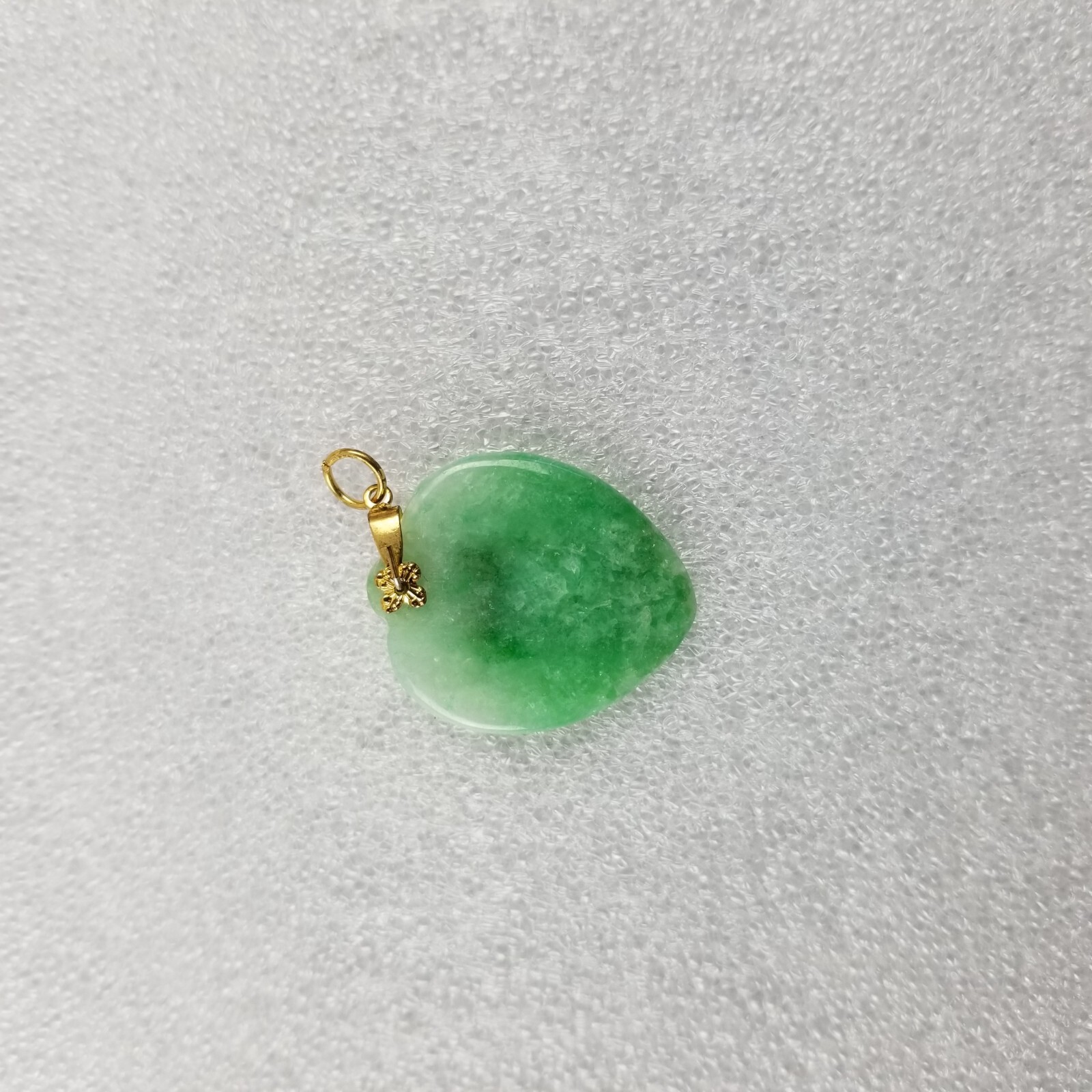 Heart Shaped Green Chinese Jade Pendant with Gift Bag for Mother’s Day