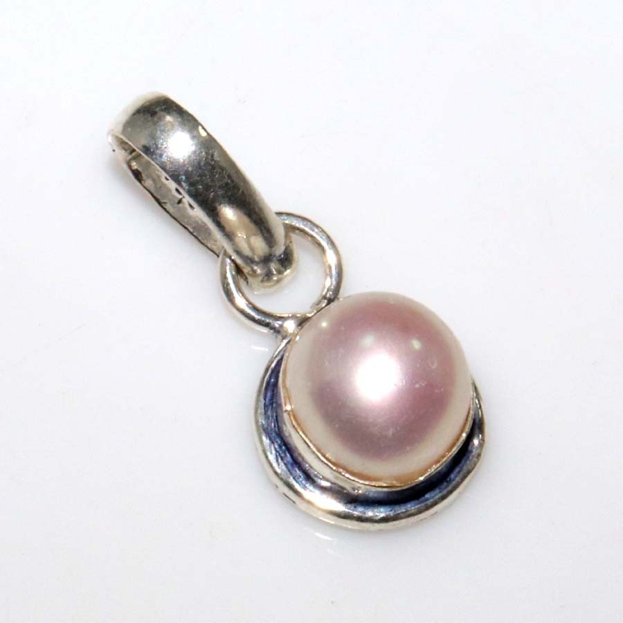 925 Silver Plated Pearl Jewellery Pendant Handmade Gemstone Size 1.3″