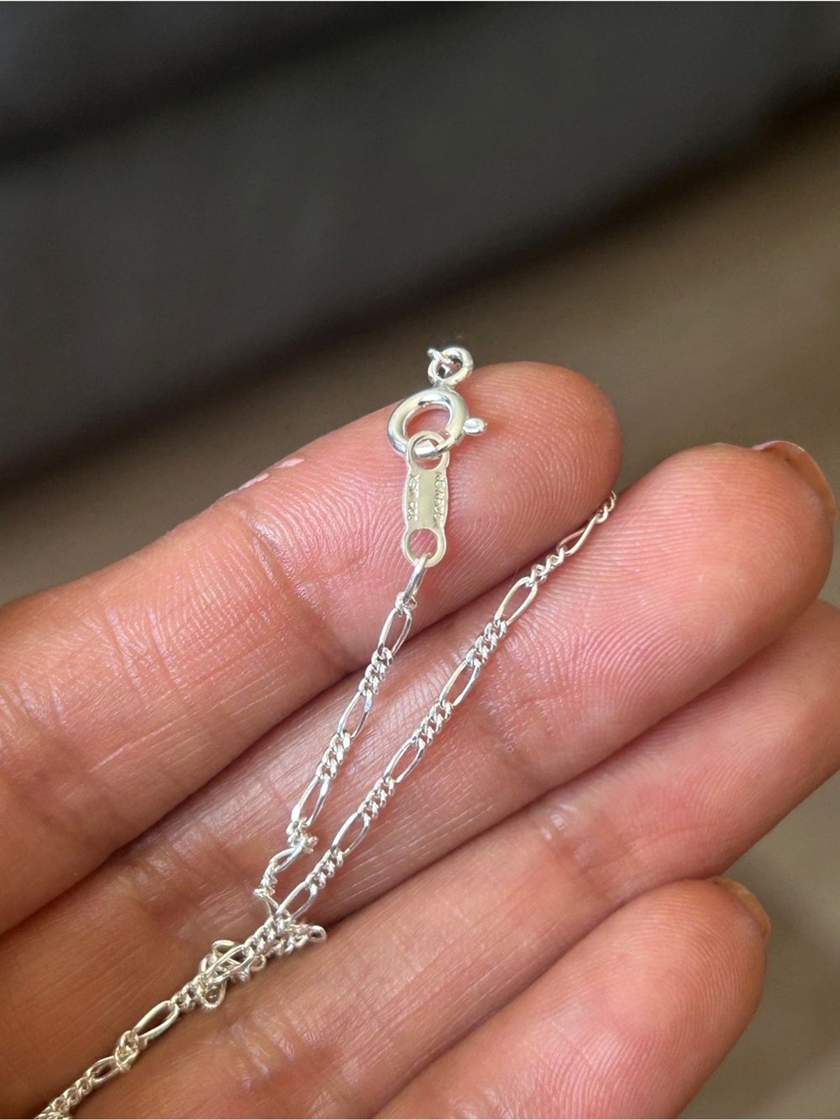 New Taxco Mexico 925 Sterling Silver Figaro Necklace 50 cm 2.21 G Delicate Chain