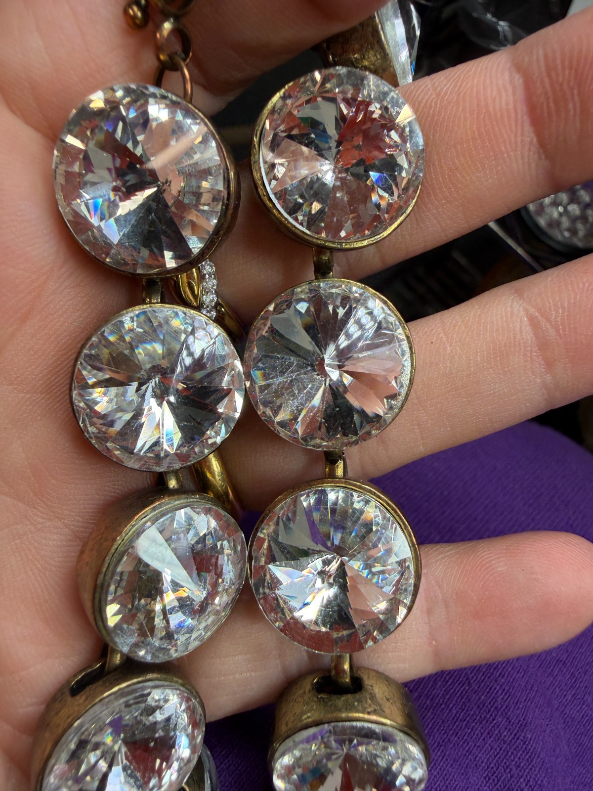 J. Crew Brulee Necklace Heavy Clear Crystal 20 Inches Unsigned