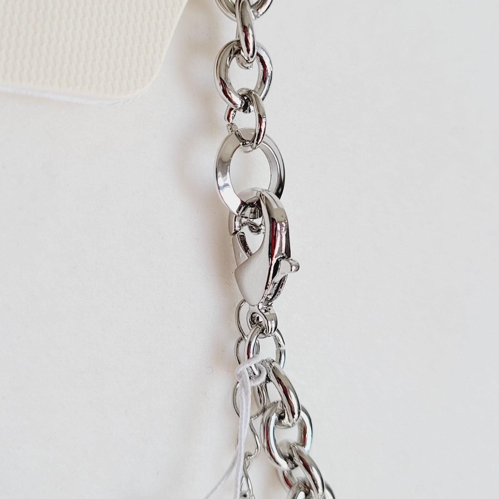 New Directions 20″ Necklace Polished & Hammered Discs Thick Rolo Chain NEW