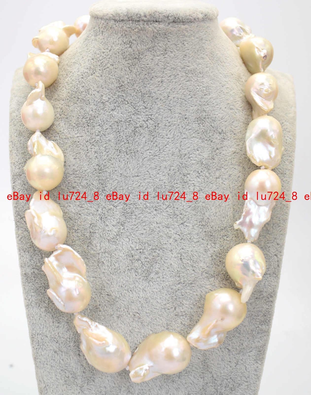 New Huge Natural 15x20mm Genuine Pink Keshi Baroque Pearl Jewelry Necklace